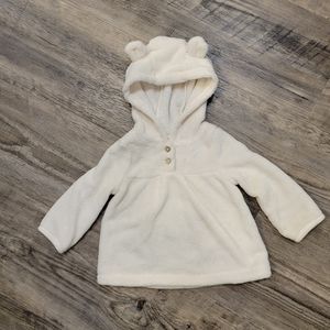 Carters hooded white fleece